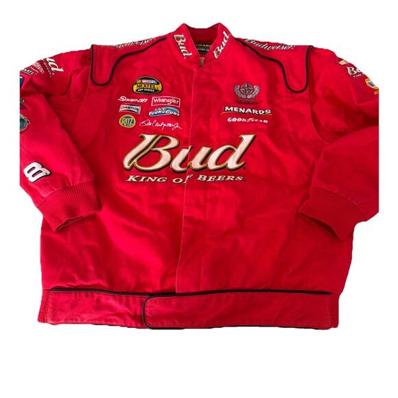 VTG NASCAR Dale Earnhardt Jr #8 Budweiser Chase Authentics Racing Jacket Mens L - Picture 3 of 14